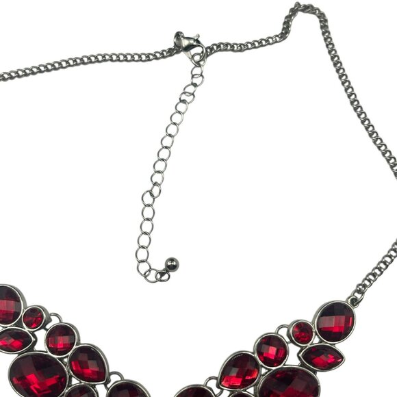 **Lady in Red Teardrop Gemstone Pendant Necklace - Picture 3 of 12